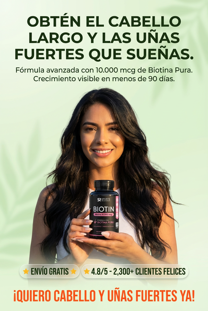 ⭐ Tratamiento CreceForte 90™  Biotina 10.000 mcg + Guía Digital de Crecimiento Capilar